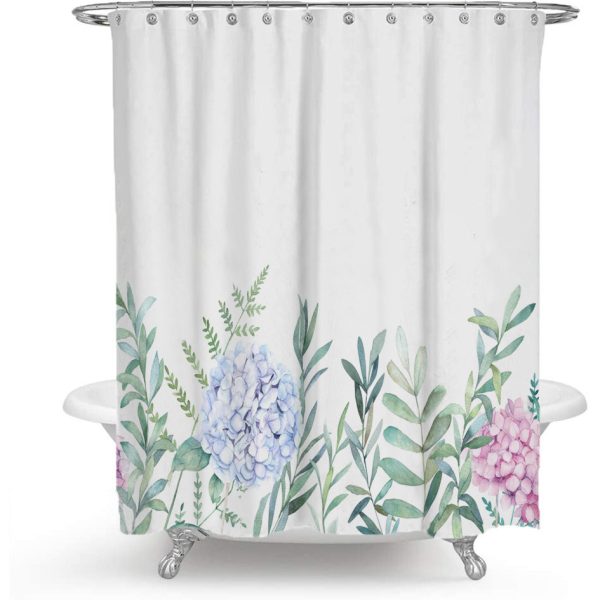 Color Floral Plant Shower Curtain Bathroom Curtain Polyester - Image 3