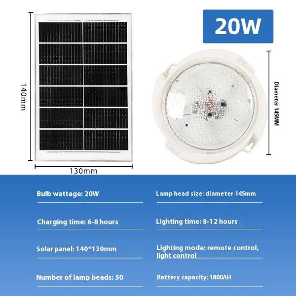 Solar Ceiling Lamp LED Home Indoor And Outdoor Lighting - Image 3