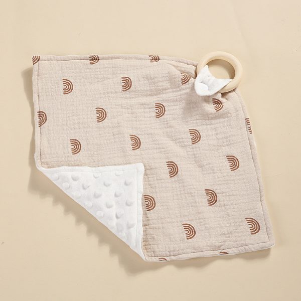 Bite Ring Double-layer Crepe Saliva Towel Baby Doll Square Towel - Image 5