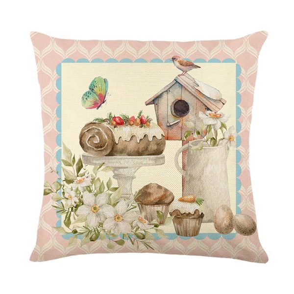 Easter Print Embrace Pillowcase Linen Living Room Headrest Cover - Image 2