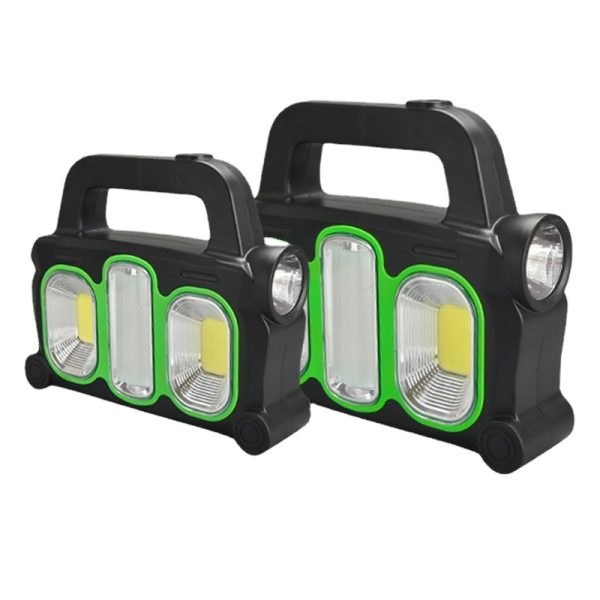 Long-range Projection Light COB Portable Searchlight Solar USB Charging - Image 2