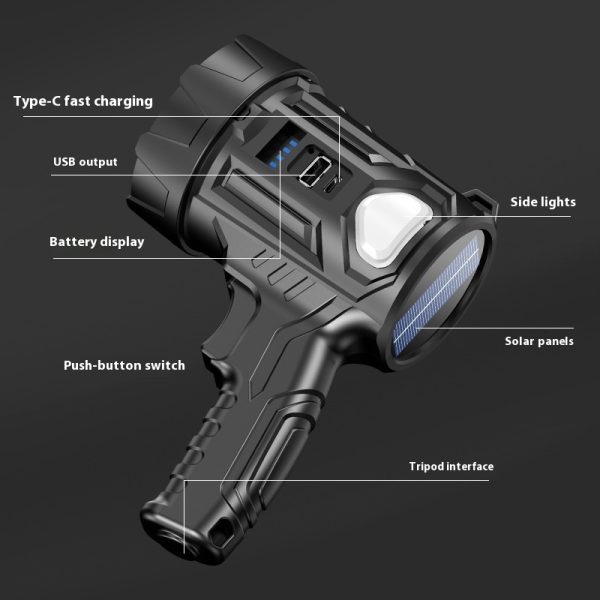 Outdoor Emergency Long-range Handheld USB Rechargeable Flashlight - Image 2