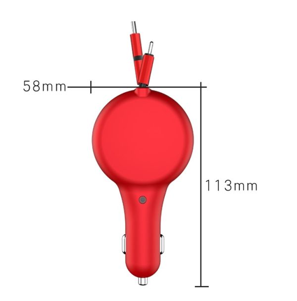 Retractable Car Charger Fast Charge Flash Charge One For Two - Image 3