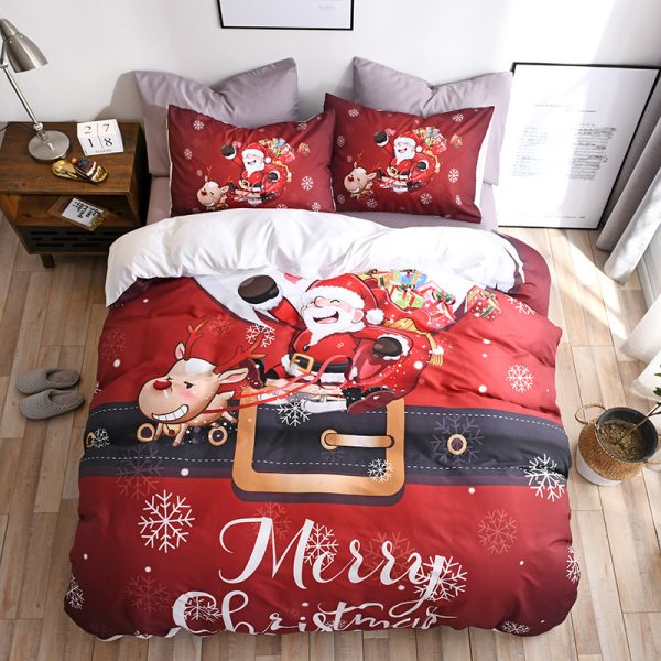 Happy Santa Claus Happy Gift 3D Digital Bed Set Of Three