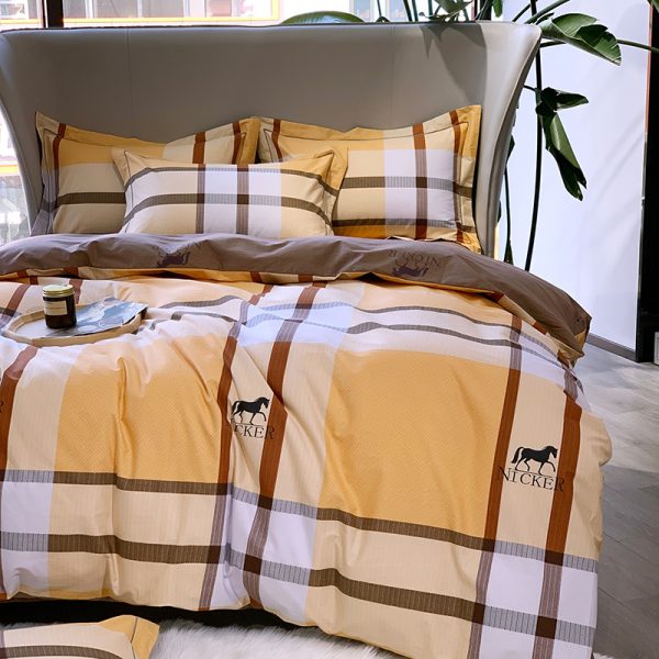 Nordic High-end 4-piece Cotton Bed Linen Quilt Cover - Image 5