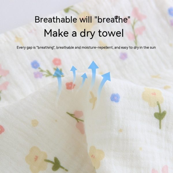 Four-layer Gauze Baby Saliva Towel Floral Newborn Baby Face Towel Handkerchief - Image 2