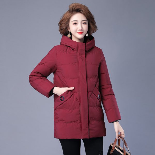 Down Cotton Clothing Coat Women's Mid-length Loose Thick