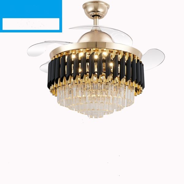 LED Frequency Conversion Fan Light Crystal Chandelier - Image 3