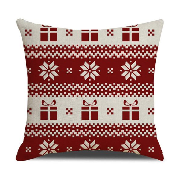 Christmas Linen Stripe Print Pillowcase Household Products - Image 4