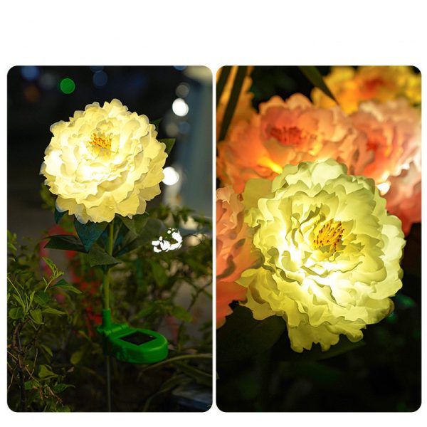 Outdoor Garden Lawn Waterproof Solar Peony Simulation Lantern - Image 7