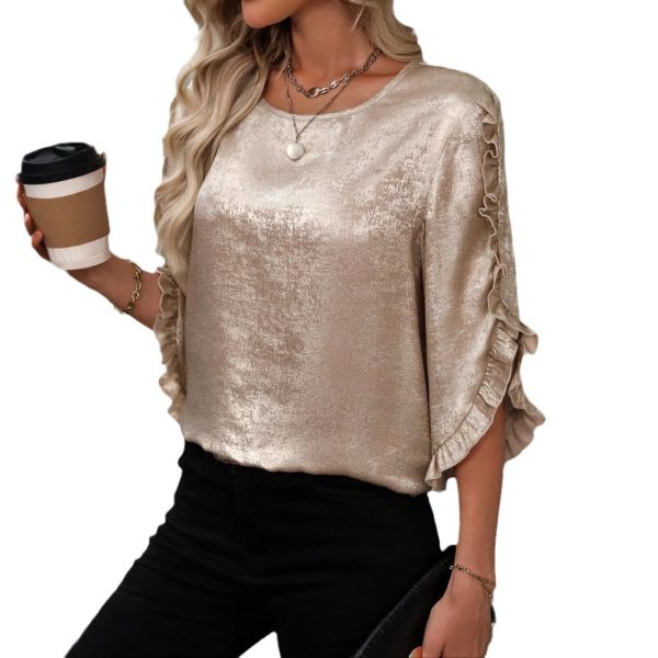 Women's Ruffle Sleeve Casual Shirt - Image 5