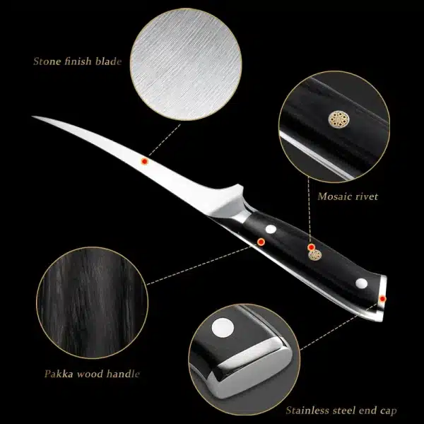 Chef Kitchen Knives Professional Filleting Carving Boning Knife Butcher Meat Fish BBQ Cutting Cooking Slicing Tools - Image 6