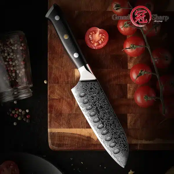 5 Inch Santoku Knife Japanese Damascus Stainless Steel 67 Layers Japanese Damascus Kitchen Knives Professional Chef's Tools - Image 3