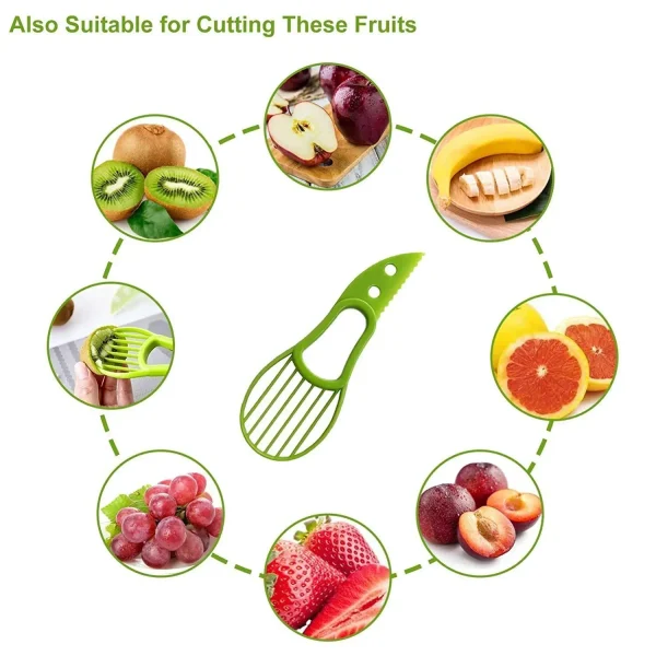 3-in-1 Avocado Slicer Shea Corer Butter Fruit Peeler Cutter Pulp Separator Plastic Knife Kitchen Vegetable Tools Home Accessory - Image 4