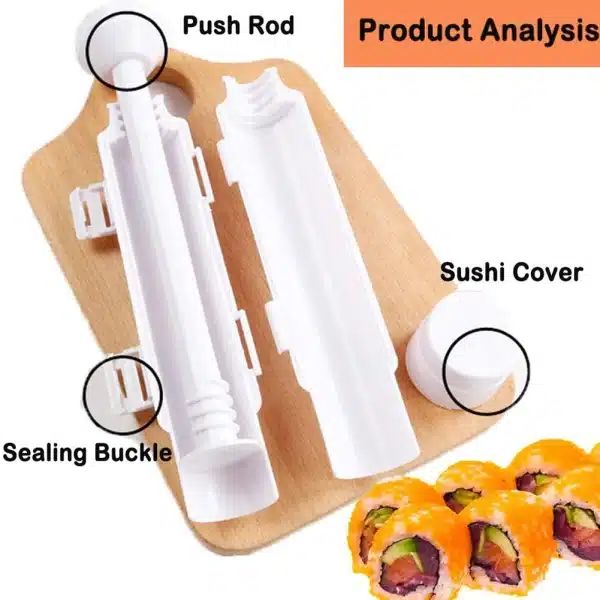 Quick Diy Sushi Maker Set Machine Rice Mold Bazooka Roller Kit Vegetable Meat Rolling Tool DIY Kitchen Tools Gadgets Accessories - Image 4