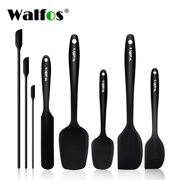 WALFOS Non-stick Silicone Spatula Cooking Spoon Butter Cream Scraper Long Handle Jam Spatulas Set Heat-resistant Kitchen Gadgets