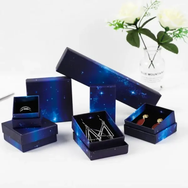 Blue Starry Sky Carton Jewelry Packaging Gift Box Ring Necklace Storage Gift Box Bracelet Box - Image 2