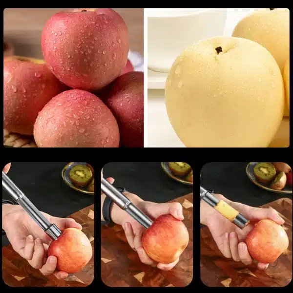 Stainless Steel Apple Corer Fruit Seed Core Remover Pear Apple Corer Seeder Slicer Knife Kitchen Gadgets Fruit & Vegetable Tools - Image 4