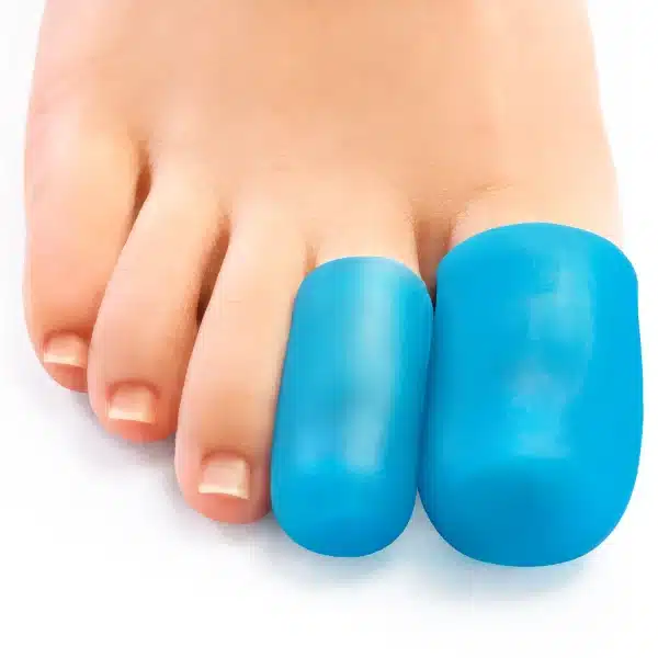 2pcs Blue Soft Silicone Toe Protectors Bunion Pain Relief Toe Sleeves Caps Prevent Corns Calluses Blisters Foot Care Tool Z66301