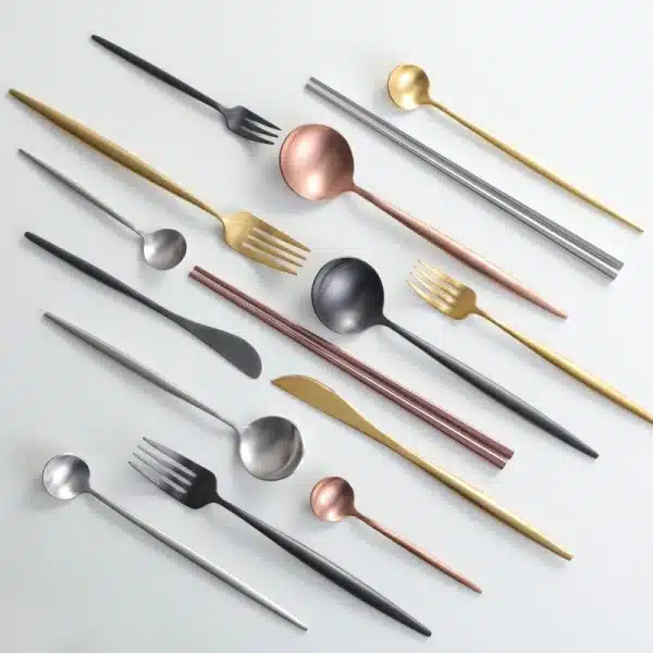 4/1 Pcs /set Pure Gold European Dinnerware knife Spoon 304 Stainless Steel Western Eco Cutlery Kitchen Food Tableware Dinner Set - Image 6