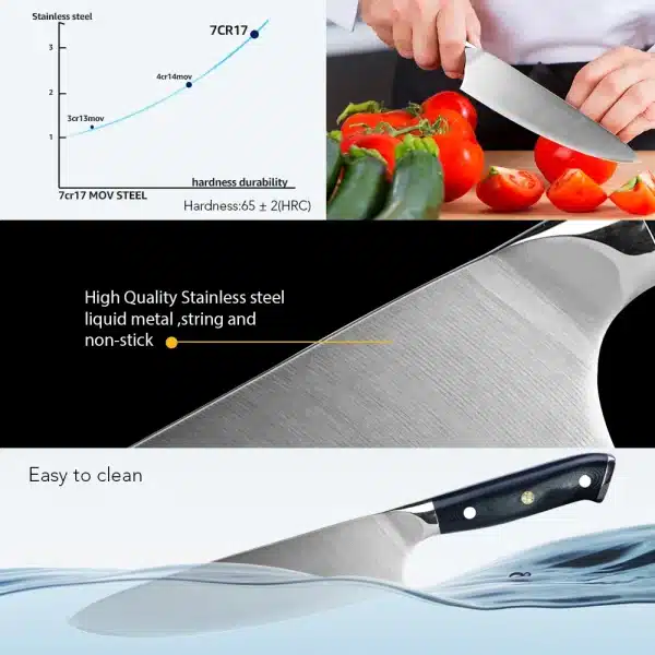 Kitchen Knife 8 inch Professional Chef Knife High Carbon 4116 German Stainless Steel Santoko Cleaver Meat Knife Cook Accessories - Image 4