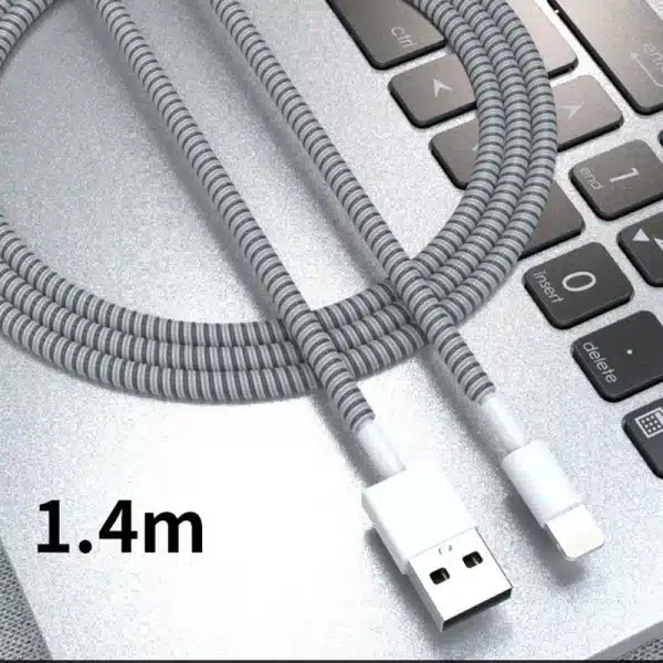 1.4m Color phone Wire Cord Rope Protecto Anti-break spring protection rope for USB Charging Cable earphone Data Bobbin Winder - Image 4