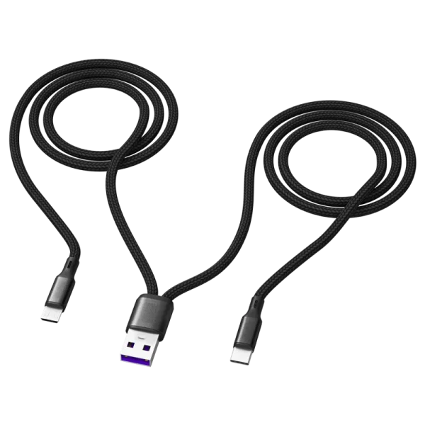 1m 2-in-1 Data Cable Type C Micro Fast Charging Cable Y Splitter 5A Fast Charging Cable for Samsung Huawei Xiaomi Wire Cords - Image 6