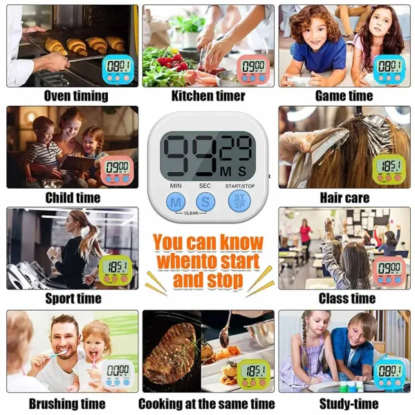 MCDFL Electronic Timer Digital Loud Bell Cooking Kitchen Gadget Sets Gym Stopwatch Fridge Magnets Minuteur Kids Cute Accessories - Image 6