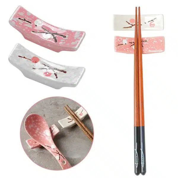 1pc Japanese Style Ceramic Snowflake Design Chopsticks Holder Eco Friendly Home Kitchen Chopstick Rest Stand Care Kitchen Gadget - Image 3