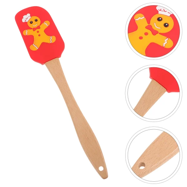 Lovely Cake Spatula Silicone Buttercream Baking Set Red Silica Gel Kitchen Gadget