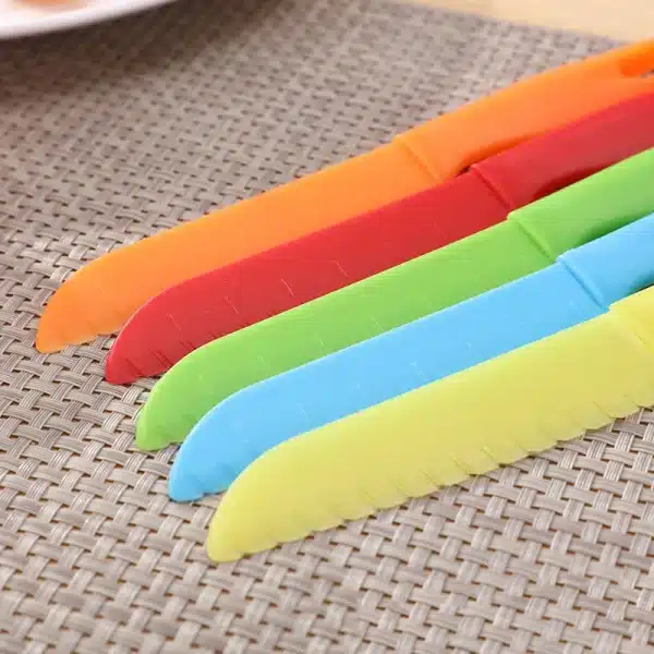 1/2/5Pcs Kids Knife Plastic Fruit Sawtooth Cut Safe Kitchen Toddler Chef Bread Lettuce Cooking Paring DIY Children's Knife Kids - Image 4