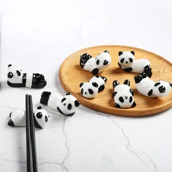 Cute Panda Ceramic Rack Chopsticks Stand Rest Knife Fork Holder Chinese Style Cutlery Chopstick Rest Kitchen Tools for Home Use - Image 5