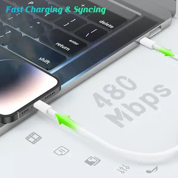 USB C Cable For iPhone 14 13 12 11Pro Max Xs 8 Plus iPad Macbook Wire PD 20W Fast Charging Type C To Lighting Data Cord - Image 4