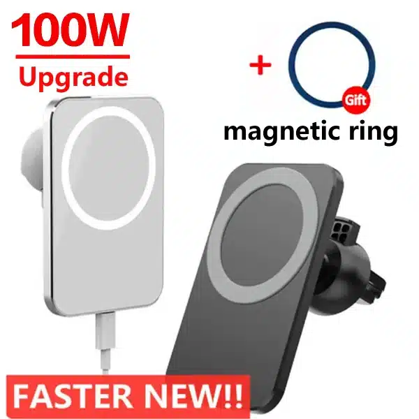 100W New magnetic Fast Car wireless car charger vent for iPhone 15/13 Pro Max/14/12/11 Pro Max mini magnetic phone holder