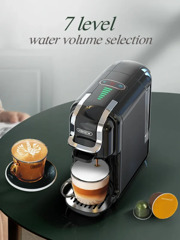 HiBREW 5 in 1 Multiple Capsule Coffee Machine Hot/Cold DG Cappuccino Nes Small Capsule ESE Pod Ground Coffee Cafeteria 20Bar H2B - Image 2