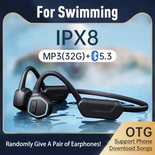 Bone Conduction Wireless Earphones IPX8 Waterproof Sports Bluetooth Headset 32GB Memory MP3 Player For Swimming Running Cycling