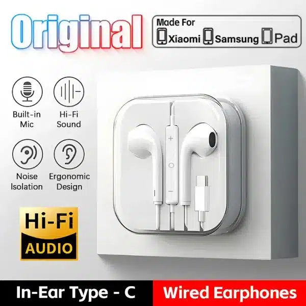 Original Wired Earphones For Xiaomi Mi 13 Ultra 12T Pro Type C Headphones For Redmi Poco Huawei Samsung Earbud Handsfree Headset