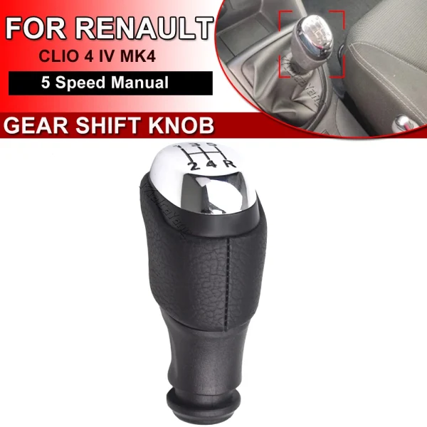 For Renault Clio 4 IV MK4 Gear Shift Knob 5 Speed Manual 328654134R 328651259R 328657531R 328655866R