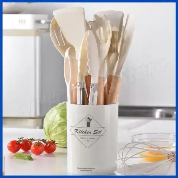 Kitchen Kit 12 Pieces Silicone Food Grade Utensils Cooking Sets Turner Spatula Measuring Spoon Practical Cookware Tool Kitchenwa - Image 4