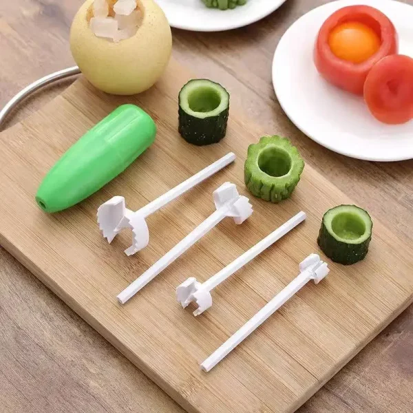 4Pc/set Zucchini and Eggplant Corer Vegetable Spiral Cutter Digging Device Stuffed for Vegetable Fruit Corer Kitchen Accessories - Image 5