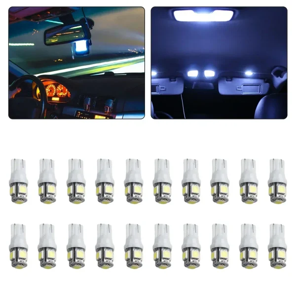 Lamp Car Lights Parts Tail Light 12V Accessory Anti-vibration Interior LED License Plate Replacement White 20pcs - Image 4