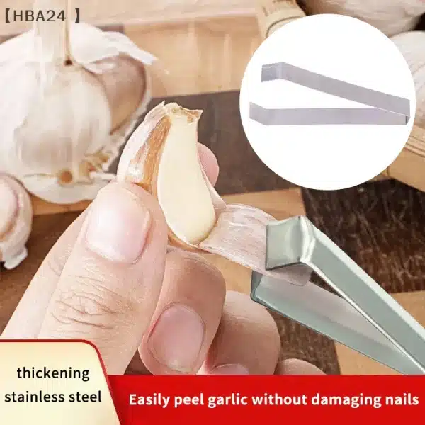 1Pc Stainless Steel Kitchen Tool for Garlic Peeler Garlic Peeling Pig Hair Clip Manual Tweezers Gadgets Kitchen Accessories - Image 2