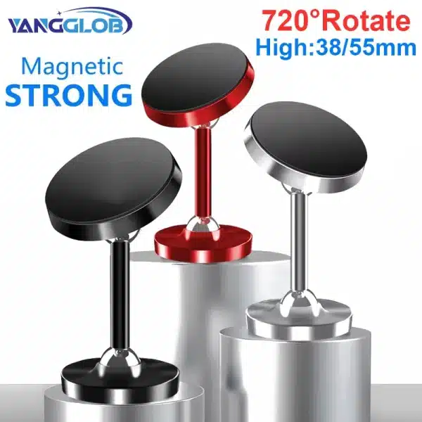 YANGGLOB 720 ° Rotation Dual Axis Alloy magnetic car bracket Double ball magnetic phone holder for Any model phone