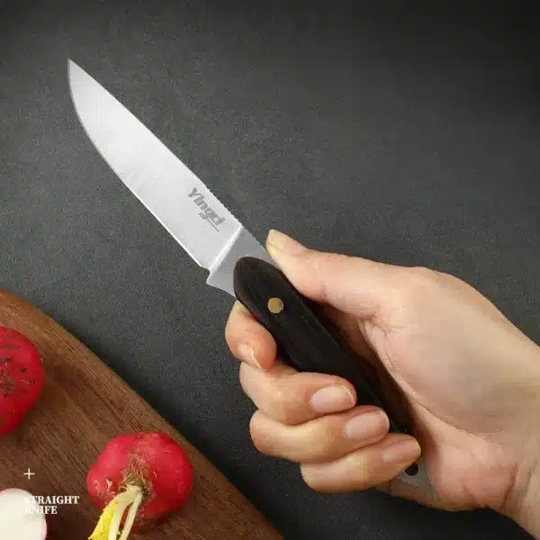 Forged Multi-function Knife Steel One-piece Forging High Hardness Solid Wood Handle Easy To Clean Fruit Meat Kitchen Knife - Image 5