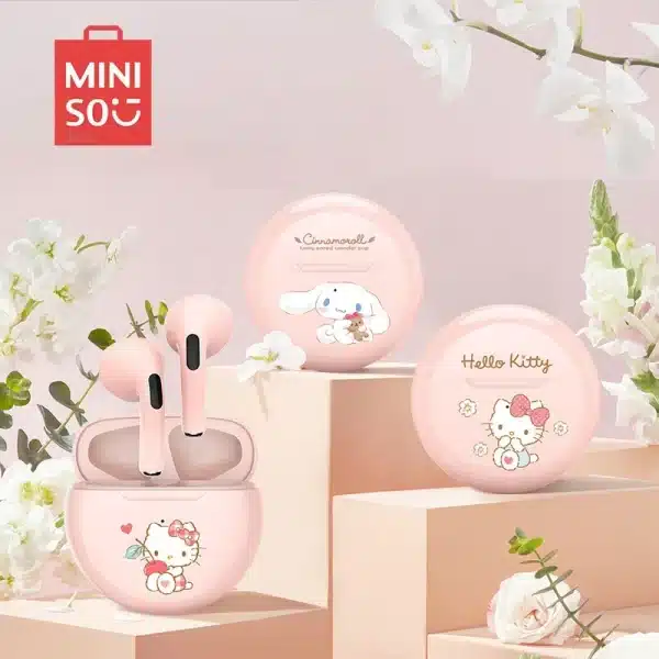 Sanrio HelloKitty high fidelity surround sound wireless Bluetooth earphones with intelligent touch and long battery life