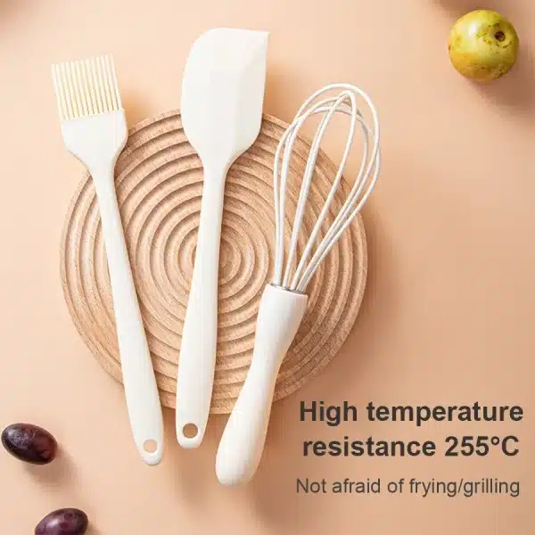 Silicone Baking 3-piece Set Cake Cream Spatula Scraper Kitchen Household Egg Whisk Barbecue Oil Brush Gadget Kitchen Supplies - Image 3