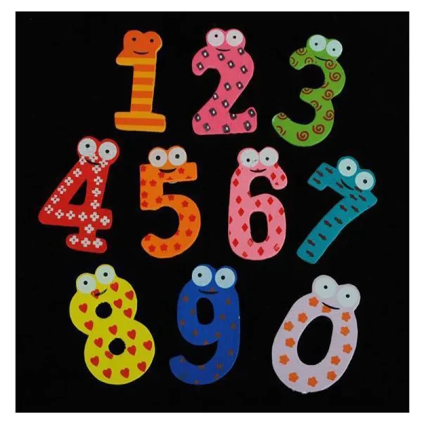 10pcs/set Number Wooden Fridge Magnets Refrigerator Magnets Souvenir Bright Colors Home Decor Kitchen Gadgets Best Birthday Gift