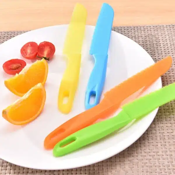 1/2/5Pcs Kids Knife Plastic Fruit Sawtooth Cut Safe Kitchen Toddler Chef Bread Lettuce Cooking Paring DIY Children's Knife Kids - Image 2