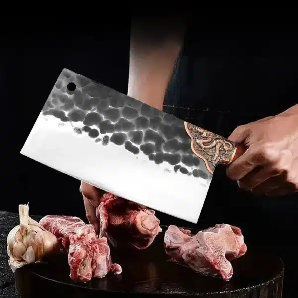 Forged Household Kitchen Knife Stainless Steel Hammer Pattern Chopping Cutting Dual Purpose Knife Meat Bone Cutting Knife Tools - Image 2