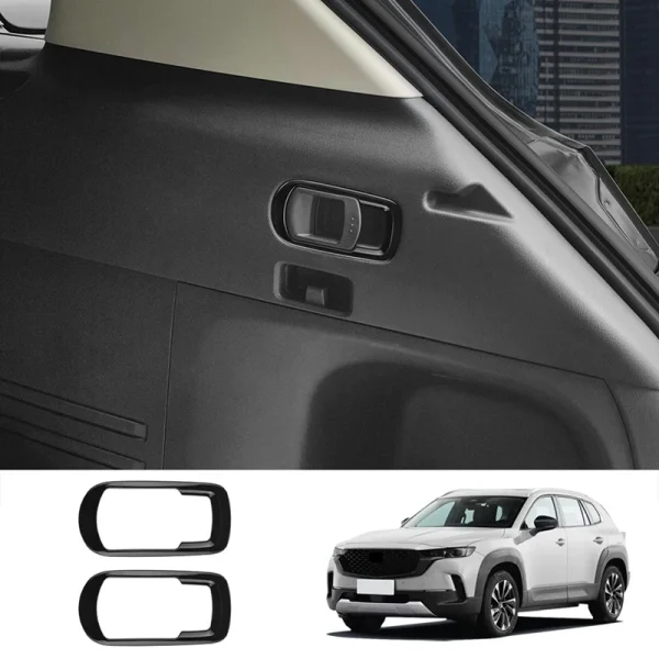 For Mazda CX-50 CX50 2023 US Version Car Rear Tailgate Trunk Switch Trim Cover Sticker Interior Replacement Parts Gloss Black